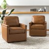 Set of 2 Rosa 29'' Wide Genuine Leather 360¬∞Swivel Armchair with Nailhead Trims |ARTFUL LIVING DESIGN - 2 of 4