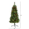 Nearly Natural 5-ft Flat Back Montreal Mountain Artificial Christmas Tree with Pine Cones and Berries - 2 of 4