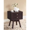 Warwick Modern Accent Table and Nightstand Brown - Baxton Studio: Engineered Wood, Dual Drawers, Mid-Century Design - 3 of 3
