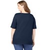 Woman Within Plus Size Perfect Elbow-Sleeve Square-Neck Tee - 3 of 4