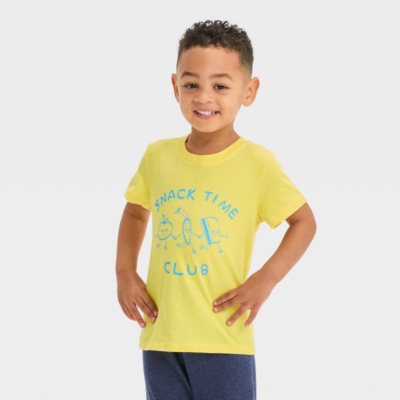 Toddler Boys&#39; Snack Time Club Short Sleeve Graphic T-Shirt - Cat &#38; Jack&#8482; Yellow, 1 of 5