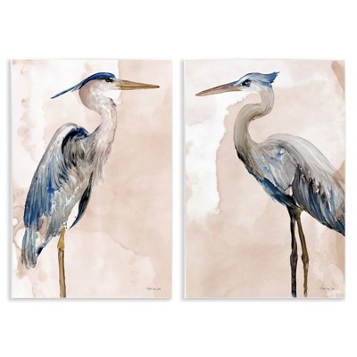 Stupell Industries Beautiful Heron Birds Standing Watercolor, 10" x 15"