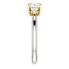 Pompeii3 1 Ct Round Diamond Three Stone 14k Gold Two Tone Engagement Anniversary Ring - 4 of 4