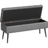 47.8" Storage Ottoman Bench - Faux Leather Footrest with Hidden Compartment, Steel Frame & Safety Hinges for Bedroom - 3 of 4