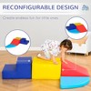 58"Qaba Foam Play Set for Toddlers and Children, Easy-to-clean 4 Piece Soft & Safe Kids Climbing Set for Crawling or Sliding, Multicolor - 4 of 4