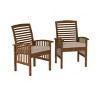 Solid Wood Slat Back Side Outdoor Chair Cushions Set Of 2 With Cushions-Cuddlewood - 4 of 4