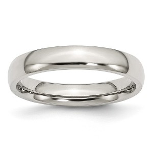 Black Bow Jewelry Stainless Steel Domed 4mm Polished Comfort Fit Band - 1 of 4