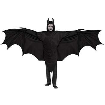 Fun World Adult Wicked Winged Bat Costume - One Size Fits Most - Black