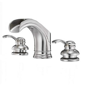 BWE 8 in. Waterfall Widespread 2-Handle Bathroom Faucet With Pop-up Drain Assembly in Spot Resist - 1 of 4