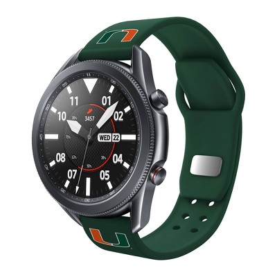 NCAA Miami Hurricanes Samsung Watch Compatible Silicone Band - 22mm