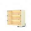 Shoe Box with LED Light, 3 Tiers Shoe Storage Box with Sliding Glass Door，Shoe Case Display Cabinet - 2 of 4