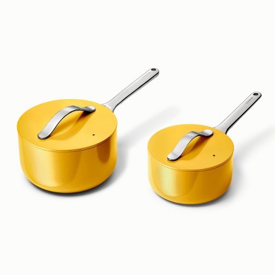 Lemon Yellow Aluminum Non-Stick Saucier with Lid