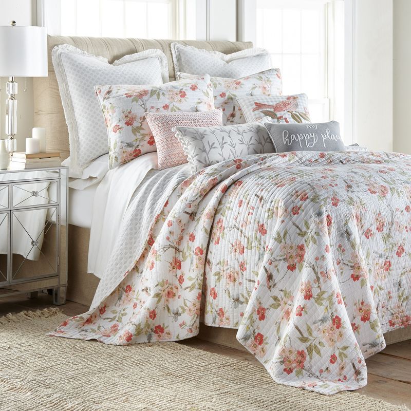 Pippa Floral Quilted Euro Sham - 2pk - Levtex Home, 3 of 4