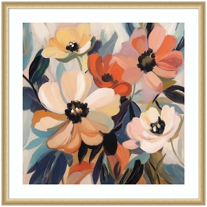 Kate and Laurel Framed Art Garden Bloom Abstract Bouquet III by The Creative Bunch Studio, 34x34, Florence Gold - 1 of 4