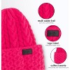 Nicole Miller Women's Winter Cable Knit Beanie Hat  & Arm Warmer Sleeves, Gift Set for Women (Hot Pink) - 3 of 4
