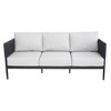 International Concepts Woven Abaca Rope Outdoor Patio 3 Seater Sofa with Cushions - 3 of 4