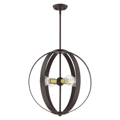 Modesto Bronze and Brass 4-Light Globe Chandelier