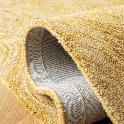 Gold Hand-Tufted Wool Rectangular Area Rug, 5' x 8'