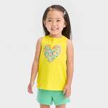 Toddler Girls' Palm Heart Tank Top - Cat & Jack™ Vibrant Yellow