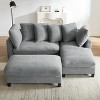 KWPZQEB 83" Sectional Sofa, Modular Upholstered Sectional Sofa with Storage, Convertible L-Shape Couch with Ottoman&Six Throw Pillows for Living Room - 2 of 4