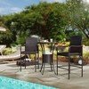 Outsunny 3 Pieces Rattan Wicker Bar Set with Ice Bucket, Patio Furniture with 1 Bar Table and 2 Bar Stools for Poolside, Backyard, Porches, Dark Brown - 3 of 4