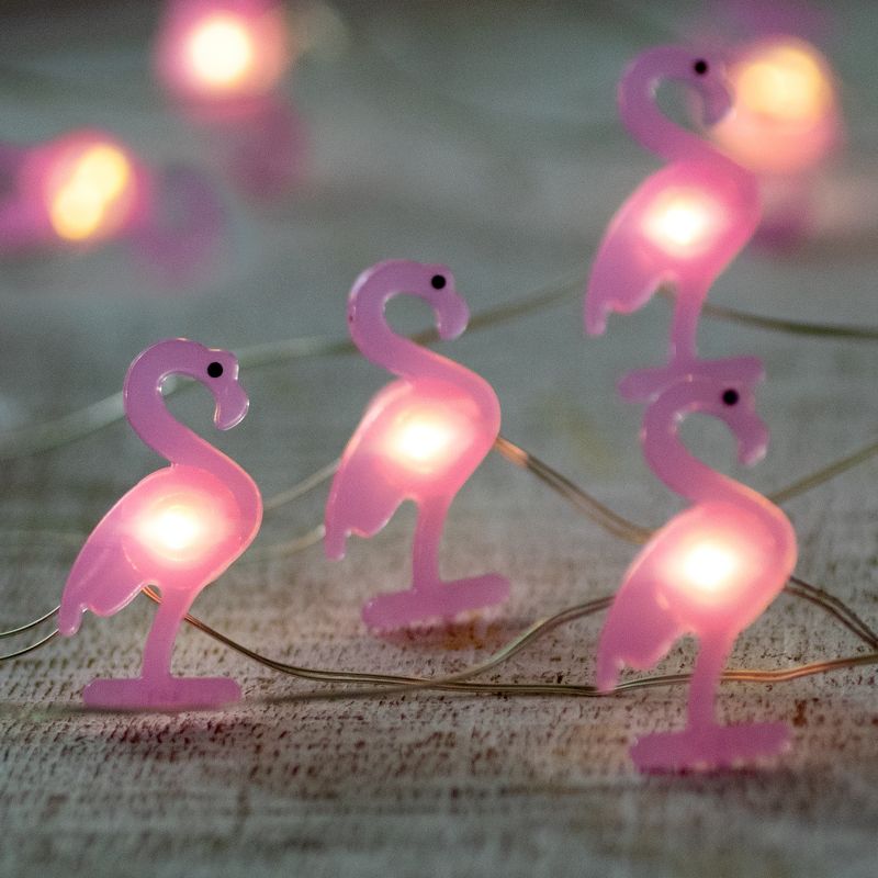 Northlight 10-Count LED Lighted Flamingo Fairy Lights - Warm White, 2 of 6