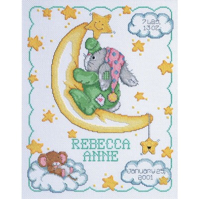 Janlynn Counted Cross Stitch Kit 11"X14"-Crescent Moon Sampler (14 Count)