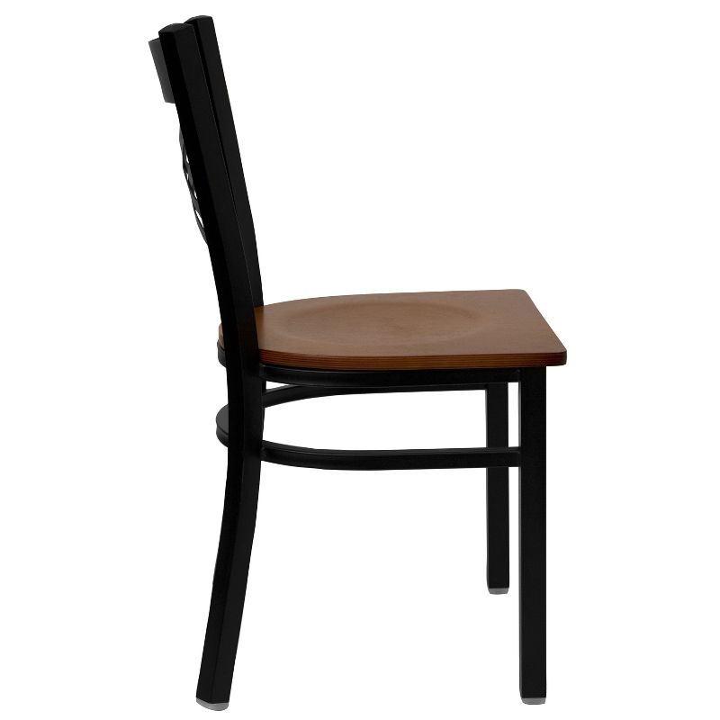 Flash Furniture Black ''X'' Back Metal Restaurant Chair, 5 of 9