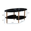 Oval Glass Coffee Table, Modern Table in Living Room Leg Tea Table, 3-layer Tempered Glass Table - 2 of 4