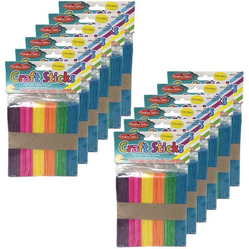 150 Sticks, Three Color Combo Pack 4.5 Inch Colored Wood Cra