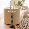 JIONJOY Pedestal Side Table - Small Round End Table with Black Base & White Top for Living Room or Bedroom - 3 of 3