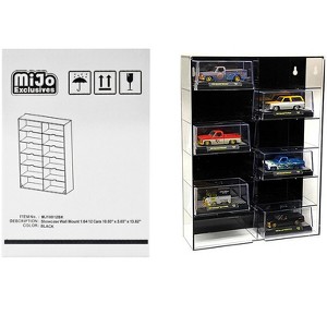 Showcase 12 Car Display Case Wall Mount with Black Back Panel and Extra Space "Mijo Exclusives" for 1/64 Scale Models - 1 of 3