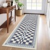 Machine Washable Area Rug for Living Room Geometric Printed Floor Cover Non Slip Checkered Rugs Stain Resistant Low Pile Carpet for Bedroom Kitchen - 2 of 4