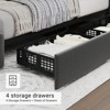 GOCAPTAIN Bed Frame with 4 Storage Drawers and Adjustable Headboard, Linen Upholstered Platform Bed Frame, Diamond Button Tufted - 4 of 4