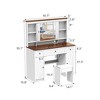 NicBex Vanity Desk with Mirror Small Vanity with Sliding Mirror and Charging Station, Farmhouse Makeup Vanity Set with Sponge Soft Stool, White - 2 of 4