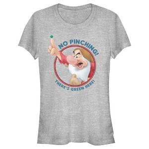 Juniors Womens Snow White and the Seven Dwarves Grumpy St. Patrick's Day No Pinch There is Green There T-Shirt - 1 of 4