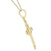 Pompeii3 14k White or Yellow Gold Gold Celtic Cross Claddagh Pendant Necklace 1" Tall - 2 of 3