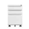 Gulches 3-Drawer Mobile Filing Cabinet with Lock White Metal Office Storage Cabinet for Legal/Letter/A4, Under Desk with Casters - 4 of 4