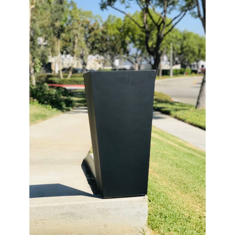 28&#34; Kante Lightweight Concrete Modern Tapered Tall Square Outdoor Planter Black - Rosemead Home &#38; Garden, Inc, 5 of 10