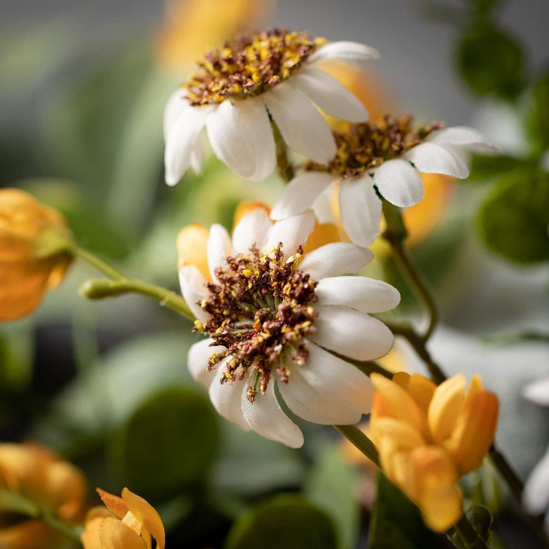 Sullivans 22" Daisy Marigold Blooms Wreath; Multicolored, 2 of 4