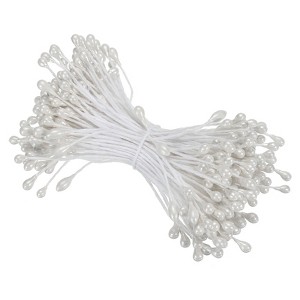 Unique Bargains DIY Craft Handmade Decorative Double Heads Artificial Flower Stamens 150 Pcs - 1 of 4
