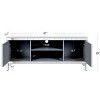 NicBex Mirrored TV Stand with Crushed Diamond Glass Doors, Modern Media Entertainment Center for Living Room, Silver - 4 of 4