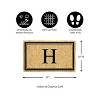 Evergreen Monogram Indoor Outdoor 100% Natural Coir Doormat 28" x 16" |  Letter  "H" - 3 of 4