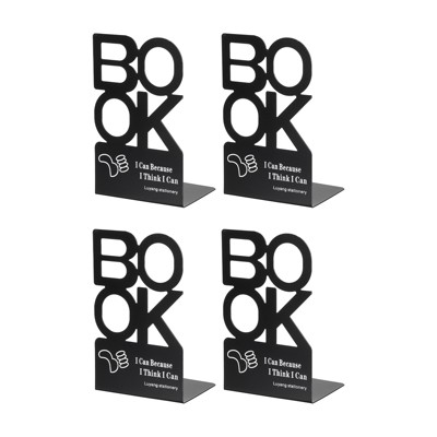 Unique Bargains Bookend, Alphabet Shaped Metal Support Book Holder for Home  Office Stationery Storage