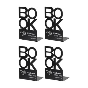 Unique Bargains Bookend, Alphabet Shaped Metal Support Book Holder for Home Office Stationery Storage - 1 of 4