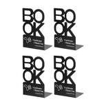 Unique Bargains Bookend, Alphabet Shaped Metal Support Book Holder for Home Office Stationery Storage