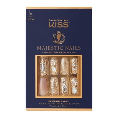 Kiss Majestic Fake Nails - My Crown - 30ct : Target