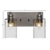 Toltec Lighting Edge 2 - Light Vanity in  Brushed Nickel with 4" Clear Bubble Shade - 2 of 2