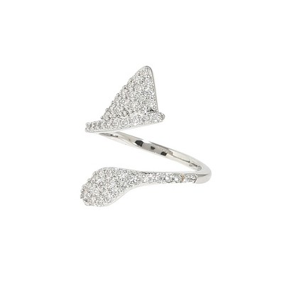 SOHI Women's Crystal Silver Serpent Nail Ring