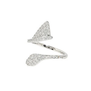 SOHI Women's Crystal Silver Serpent Nail Ring - 1 of 4